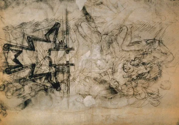 Studio di figure e piani per la fortificazione di Firenze; disegno di Michelangelo. Casa Buonarroti, Firenze